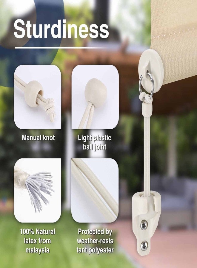 Vasteo Shade Replacement Parts Bungee and Bungee Receiver,Tie Downs,Weather Resistance,for Coolaroo Exterior Roller Shade,Outdoor Blind(Sand,2 Set) - Image 5